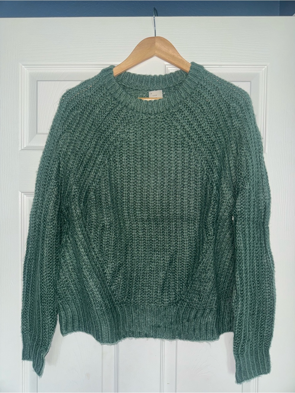 a new day Chunky Knit Crewneck Sweater - Moss Green